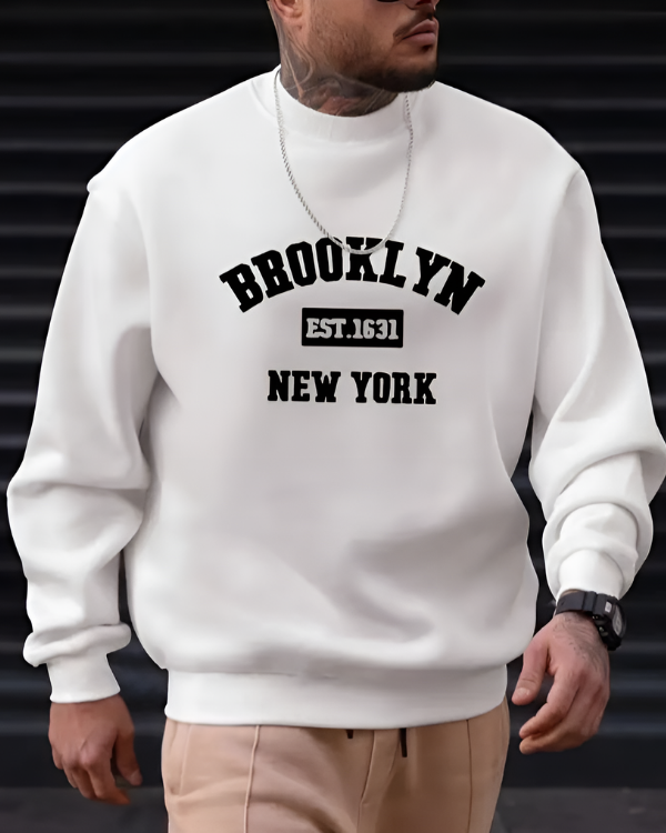 UrbanOutfits Men sweatshirt White / Cotton-Fleece / S Brooklyn -  Men Oversized sweatshirt