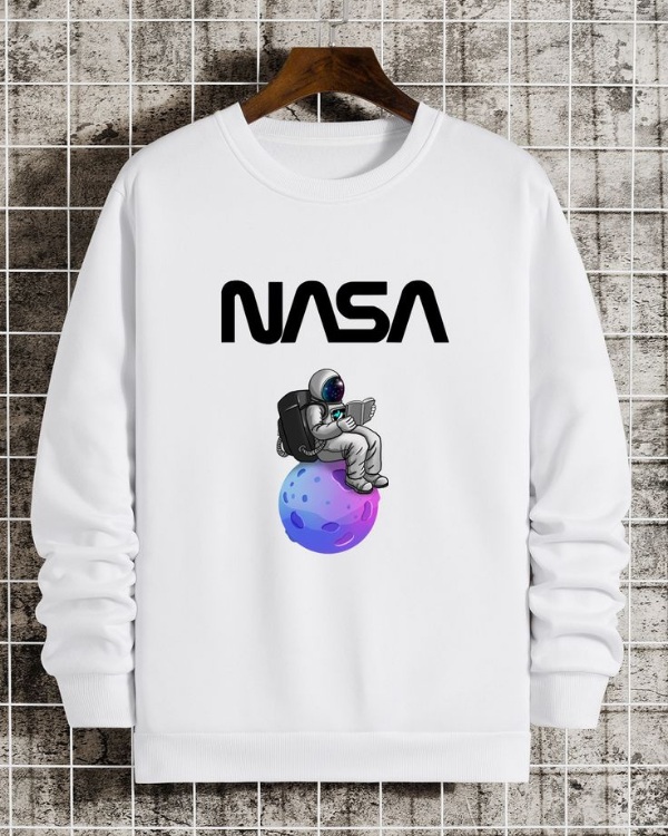 UrbanOutfits Men sweatshirt White / Cotton-Fleece / S NASA -  Men Oversized sweatshirt