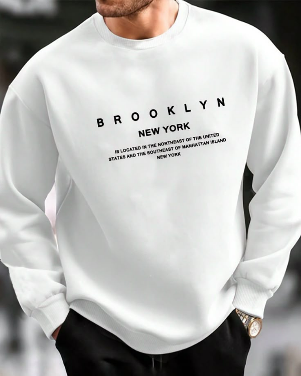 UrbanOutfits Men sweatshirt White / Cotton-Fleece / S NY -  Men Oversized sweatshirt