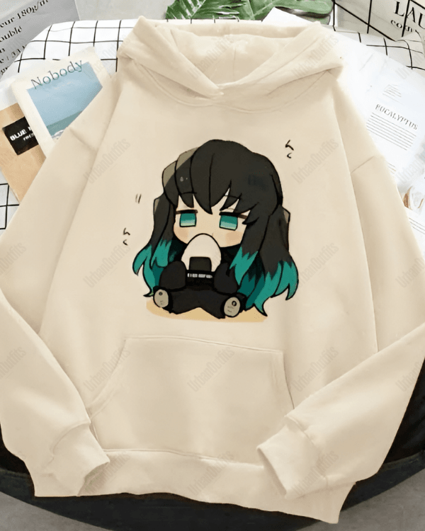 UrbanOutfits Oversized Hoodie Beige / Cotton-Fleece / S Anime - Oversized Hoodie [ Unisex ]