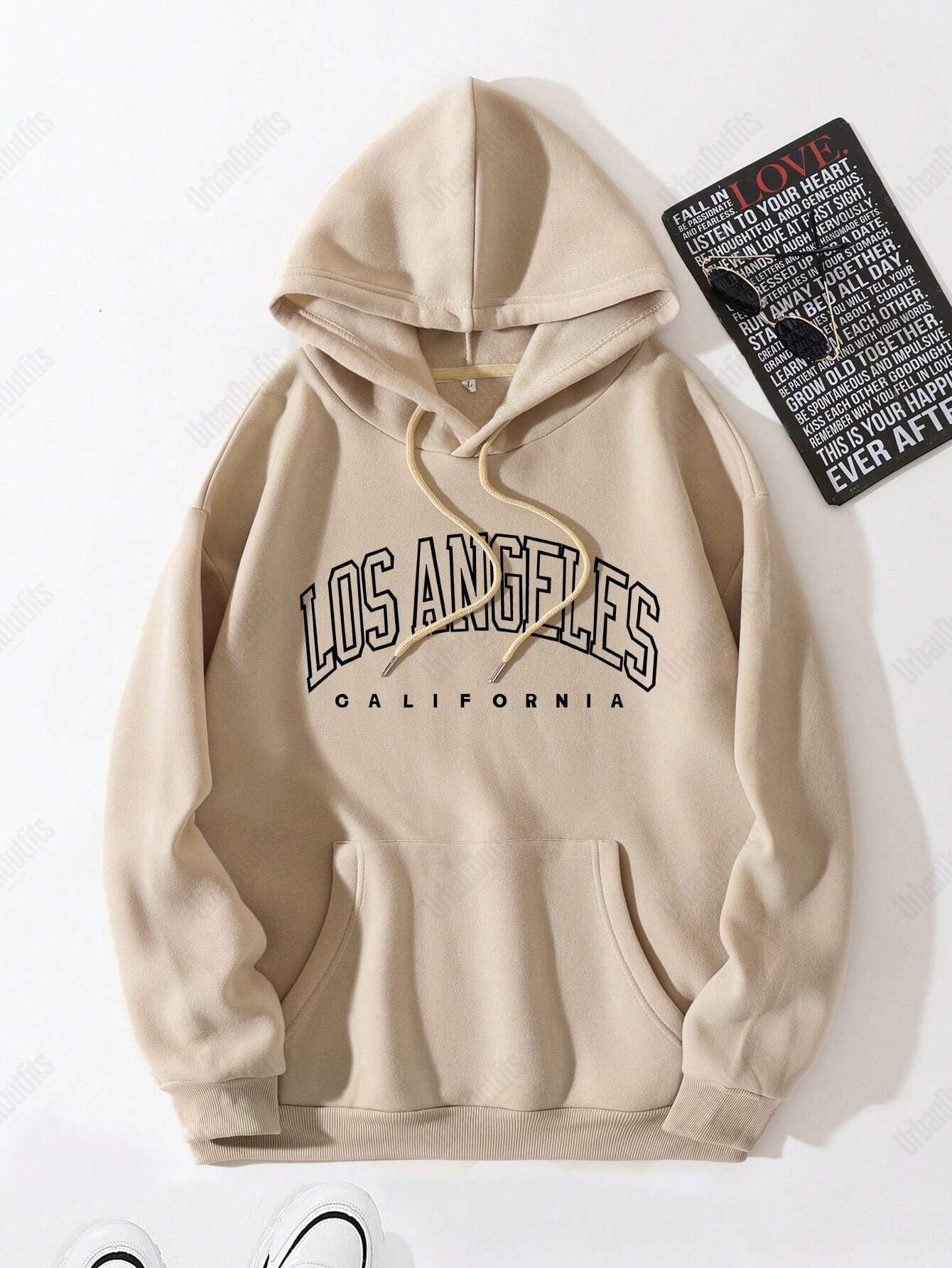 UrbanOutfits Oversized Hoodie Beige / Cotton-Fleece / S Los Angeles Oversized Hoodie