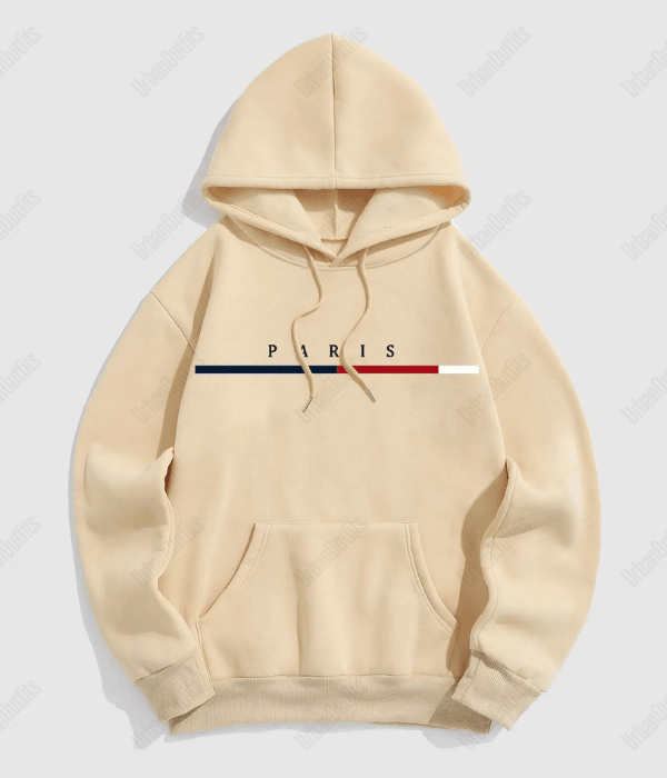 UrbanOutfits Oversized Hoodie Beige / Cotton-Fleece / S 'PARIS' Oversized Hoodie. 5-colors
