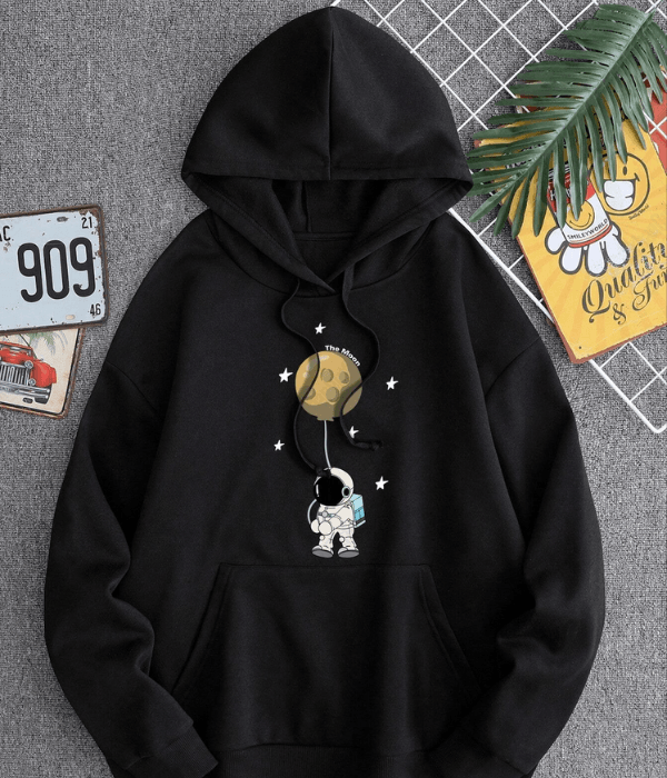 UrbanOutfits Oversized Hoodie Black / Cotton-Fleece / L Moon Oversized Hoodie