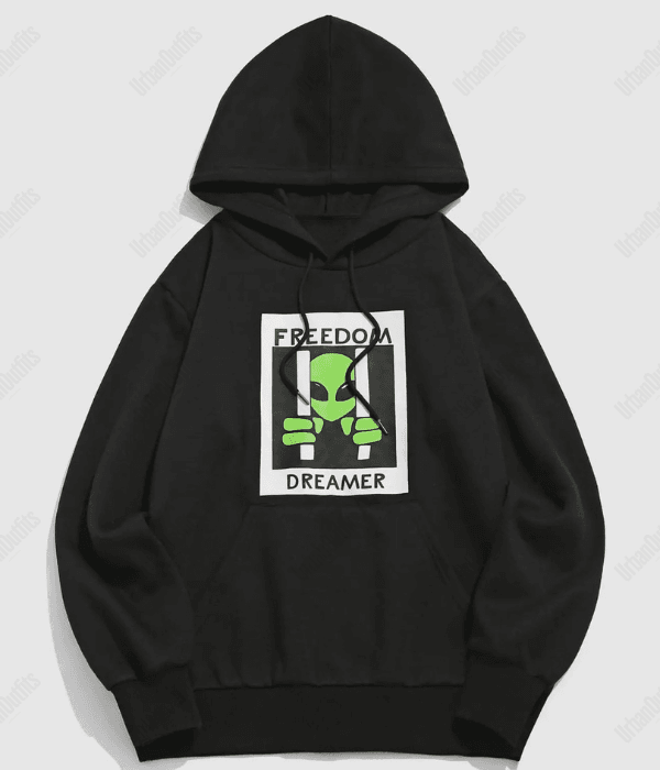 UrbanOutfits Oversized Hoodie Black / Cotton-Fleece / S ALIEN Oversized Hoodie