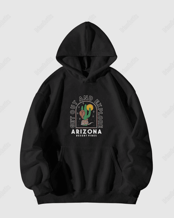 UrbanOutfits Oversized Hoodie Black / Cotton-Fleece / S Arizona Desert - Oversized Hoodie [ Unisex ]