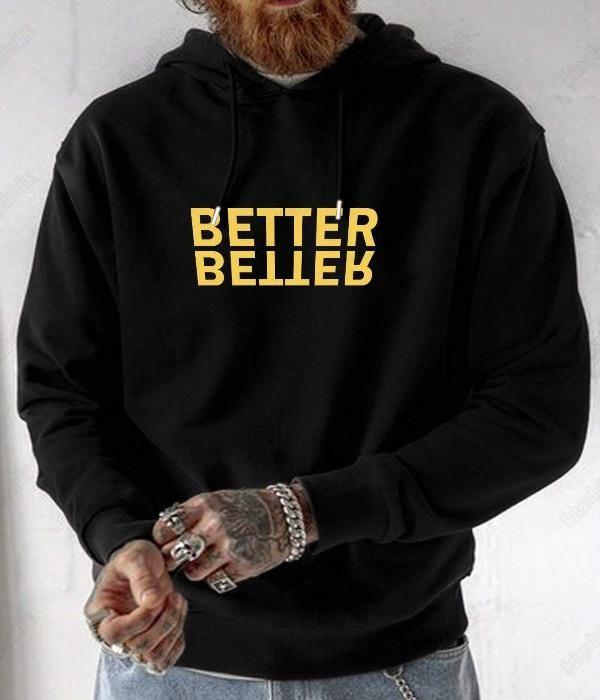 UrbanOutfits Oversized Hoodie Black / Cotton-Fleece / S 'BETTER' Unisex Oversized Hoodie