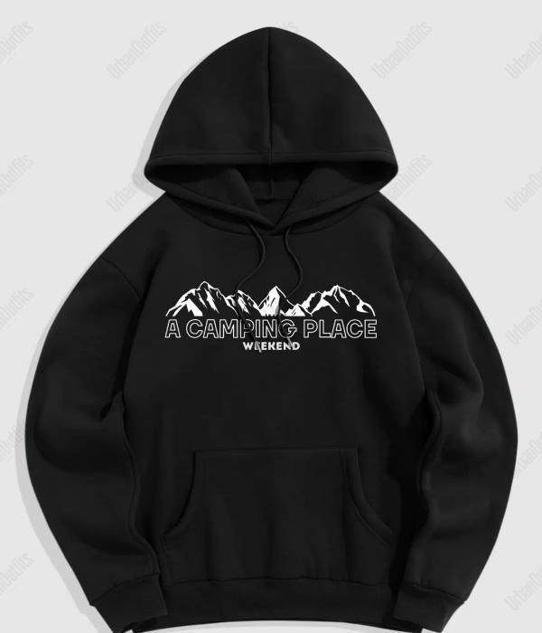 UrbanOutfits Oversized Hoodie Black / Cotton-Fleece / S CAMPING Oversized Hoodie