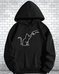 UrbanOutfits Oversized Hoodie Black / Cotton-Fleece / S CAT - Oversized Hoodie [ Unisex ]