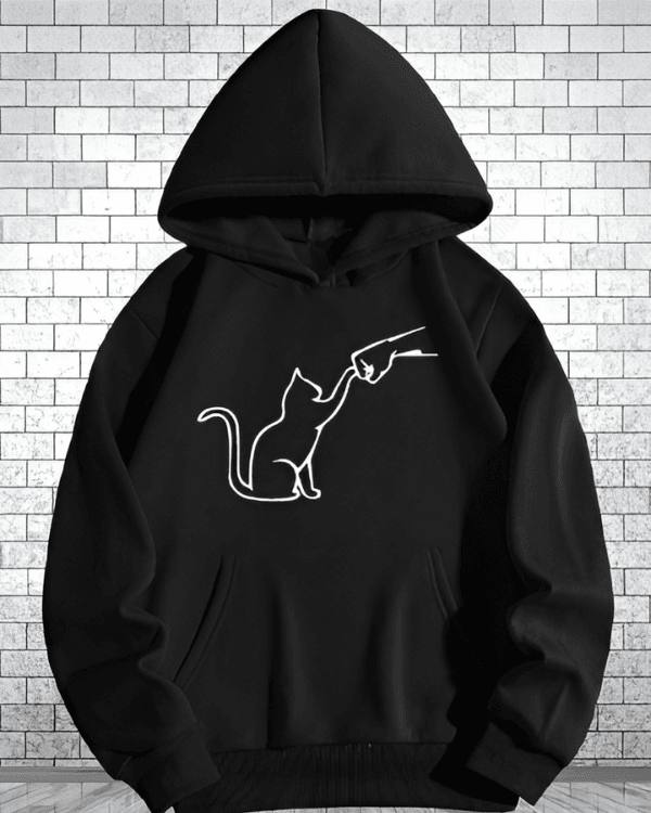 UrbanOutfits Oversized Hoodie Black / Cotton-Fleece / S CAT - Oversized Hoodie [ Unisex ]
