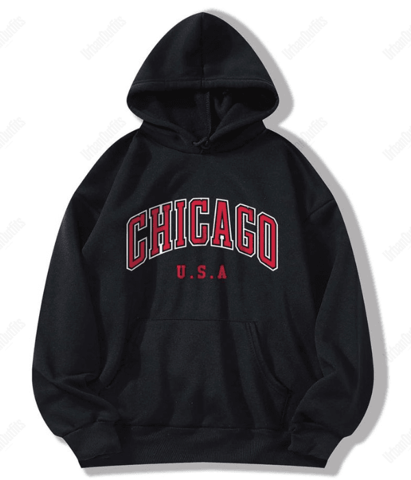UrbanOutfits Oversized Hoodie Black / Cotton-Fleece / S ' Chicago ' Oversized Hoodie