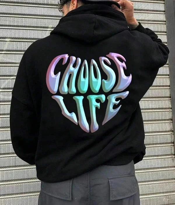 UrbanOutfits Oversized Hoodie Black / Cotton-Fleece / S CHOOSE LIFE Oversized Hoodie
