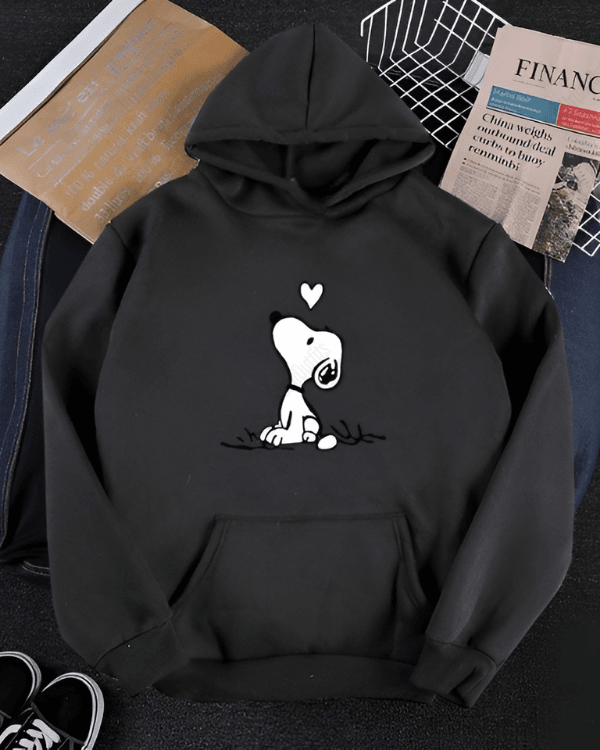 UrbanOutfits Oversized Hoodie Black / Cotton-Fleece / S Cute Dog -  Oversized Hoodie [ Unisex ]