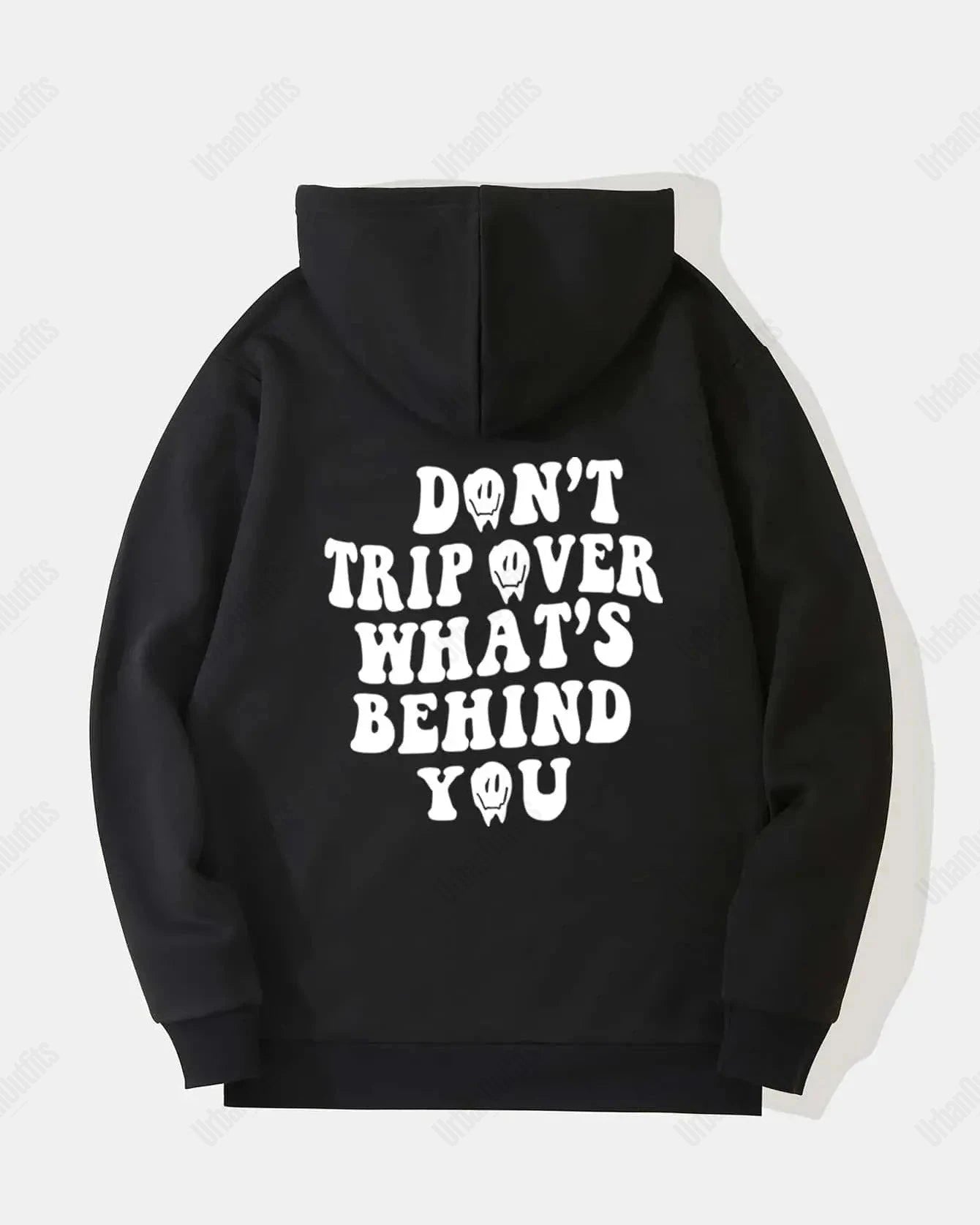 UrbanOutfits Oversized Hoodie Black / Cotton-Fleece / S 'Don't trip Over' Unisex Oversized Hoodie