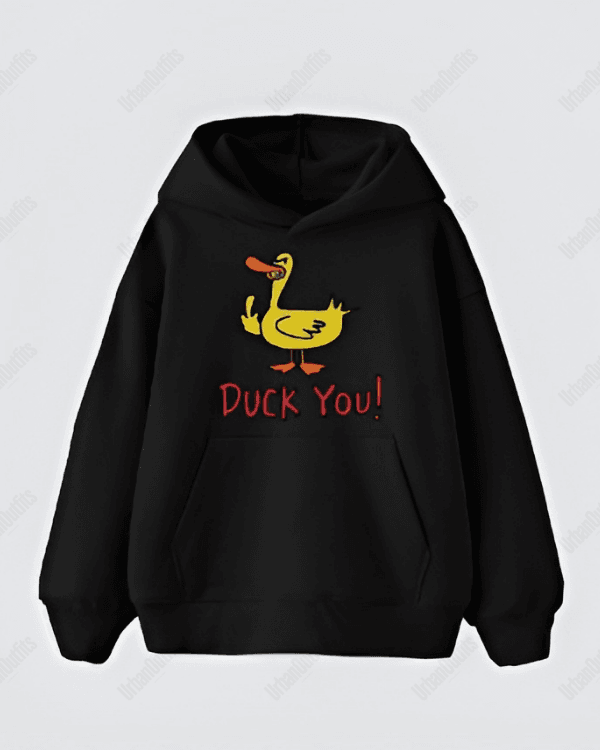 UrbanOutfits Oversized Hoodie Black / Cotton-Fleece / S DUCK YOU! -  Oversized Hoodie [ Unisex ]