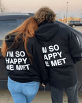 UrbanOutfits Oversized Hoodie Black / Cotton-Fleece / S I'm So Happy We Met - Oversized Hoodie [ Unisex ]
