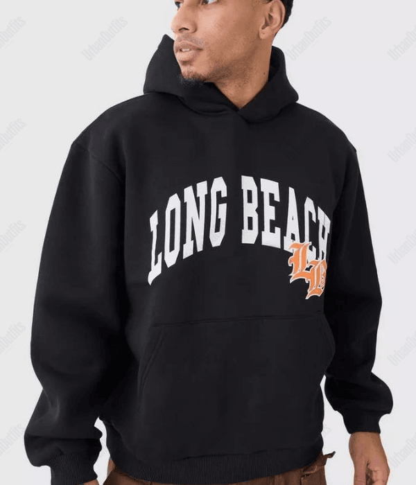 UrbanOutfits Oversized Hoodie Black / Cotton-Fleece / S LONG BEACH Oversized Hoodie