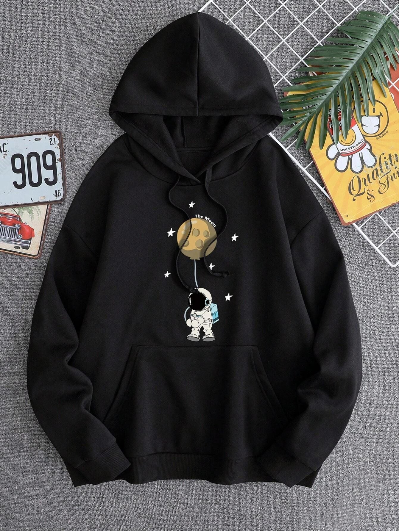 UrbanOutfits Oversized Hoodie Black / Cotton-Fleece / S Moon Oversized Hoodie