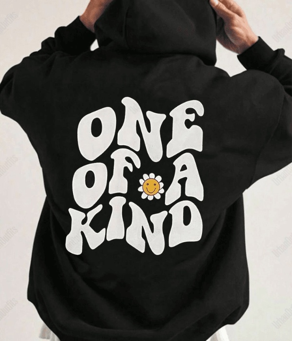 UrbanOutfits Oversized Hoodie Black / Cotton-Fleece / S 'One of a kind ' Oversized Hoodie