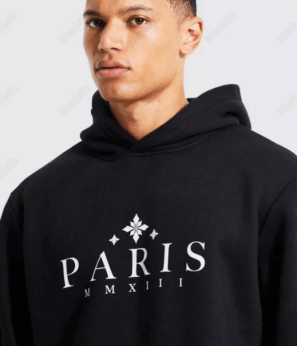 UrbanOutfits Oversized Hoodie Black / Cotton-Fleece / S Paris Oversized Hoodie