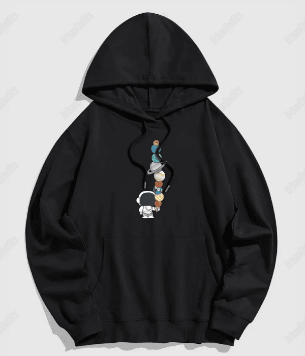 UrbanOutfits Oversized Hoodie Black / Cotton-Fleece / S Planets Oversized Hoodie