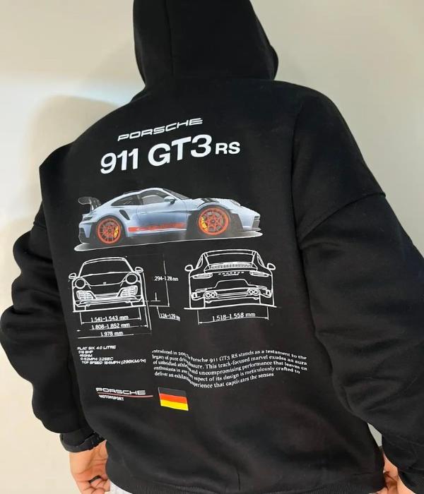 UrbanOutfits Oversized Hoodie Black / Cotton-Fleece / S Porsche Gt3 Oversized Hoodie