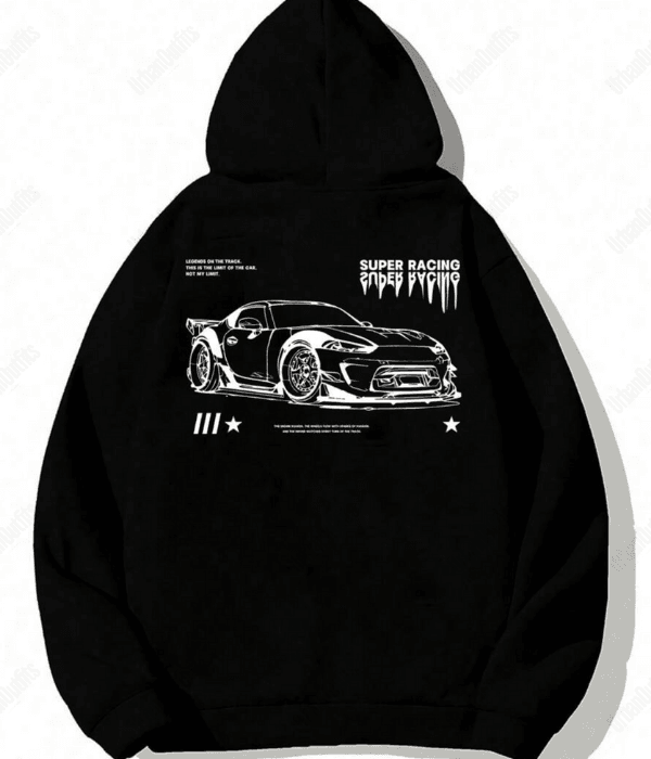 UrbanOutfits Oversized Hoodie Black / Cotton-Fleece / S Racing Oversized Hoodie
