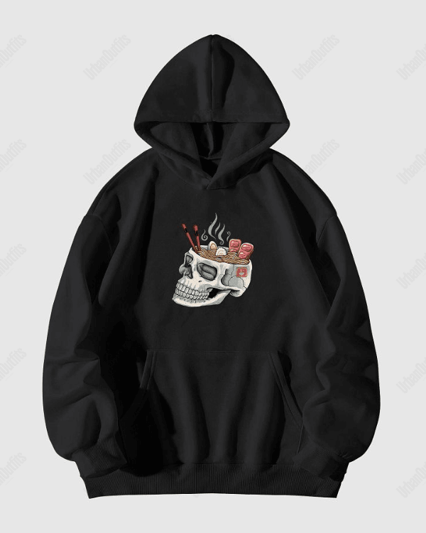 UrbanOutfits Oversized Hoodie Black / Cotton-Fleece / S Ramen Skull - Oversized Hoodie [ Unisex ]
