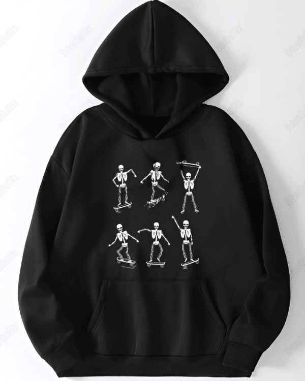 UrbanOutfits Oversized Hoodie Black / Cotton-Fleece / S Skull -  Oversized Hoodie [ Unisex ]