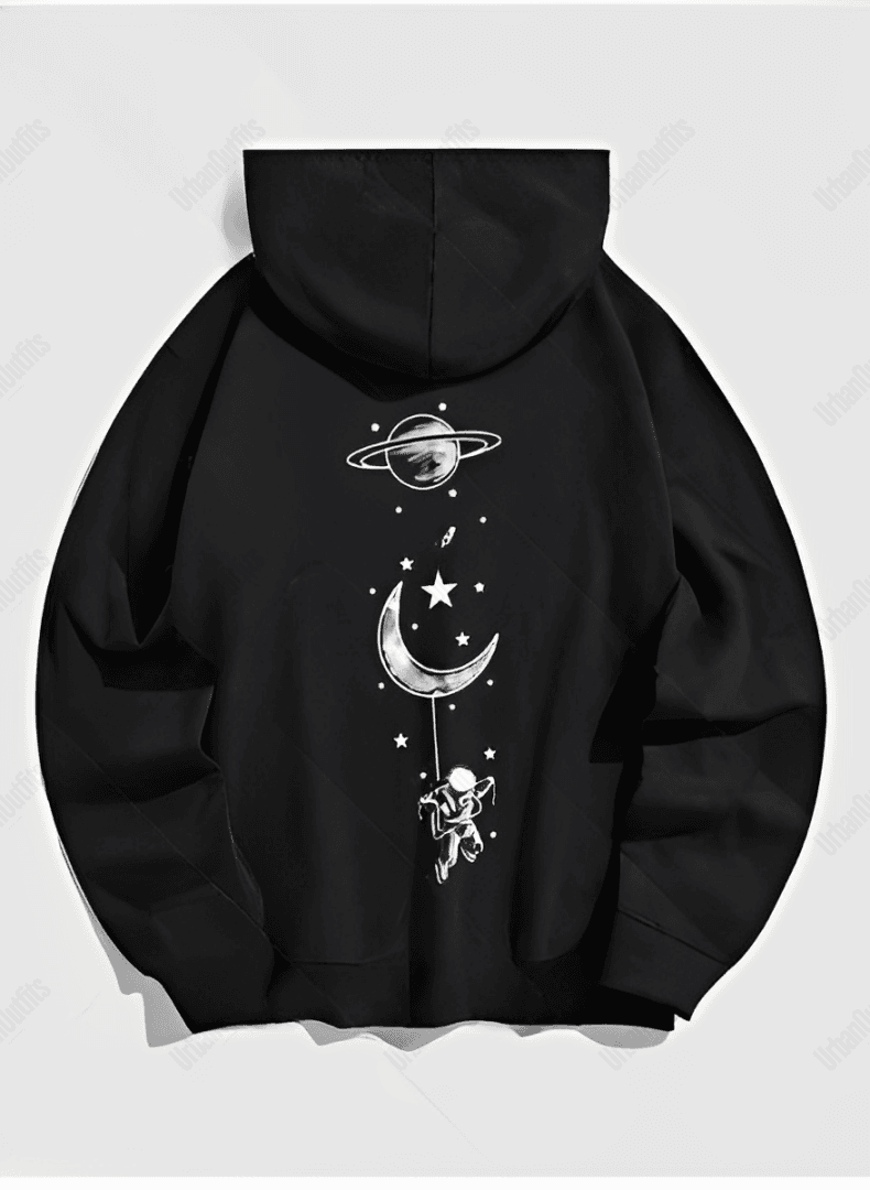 UrbanOutfits Oversized Hoodie Black / Cotton-Fleece / S Universe Oversized Hoodie