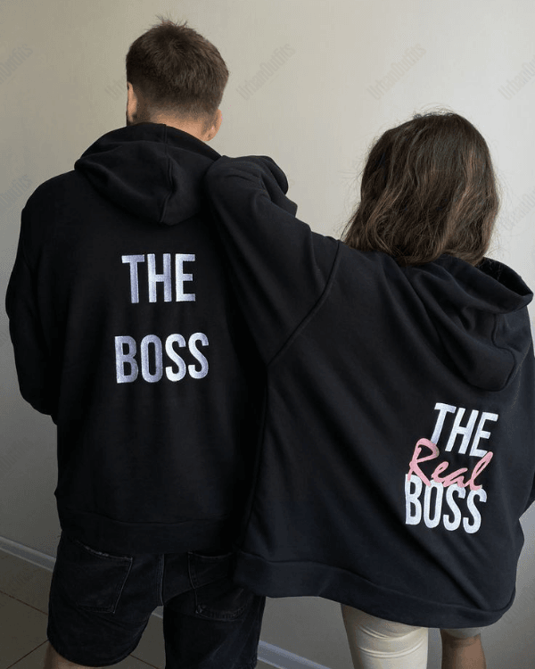 UrbanOutfits Oversized Hoodie Black-Real Boss / Cotton-Fleece / S Couple - Oversized Hoodie [ Unisex ]