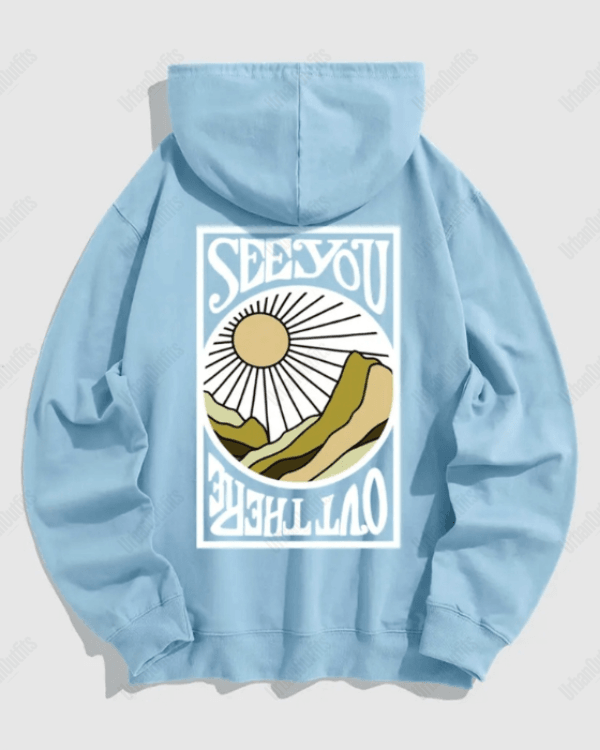 UrbanOutfits Oversized Hoodie Blue / Cotton-Fleece / S 'SEE YOU' Oversized Hoodie