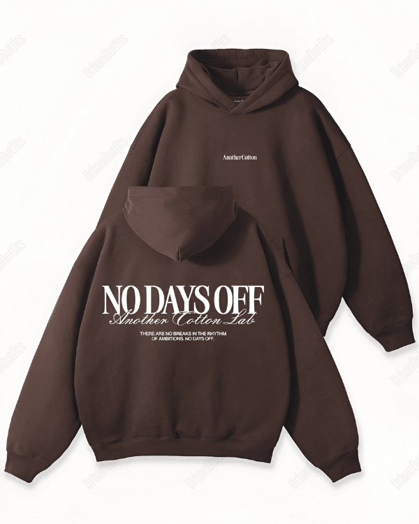 UrbanOutfits Oversized Hoodie Brown / Cotton-Fleece / S No Days Off - Oversized Hoodie [ Unisex ]
