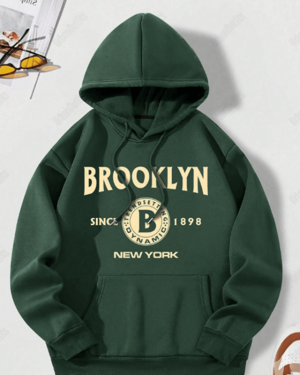 UrbanOutfits Oversized Hoodie Green / Cotton-Fleece / S BROOKLYN Oversized Hoodie
