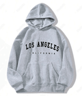 UrbanOutfits Oversized Hoodie Light gray / Cotton-Fleece / S 'Los Angeles '  Oversized Hoodie