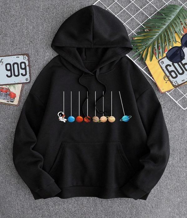 UrbanOutfits Oversized Hoodie Planets Oversized Hoodie
