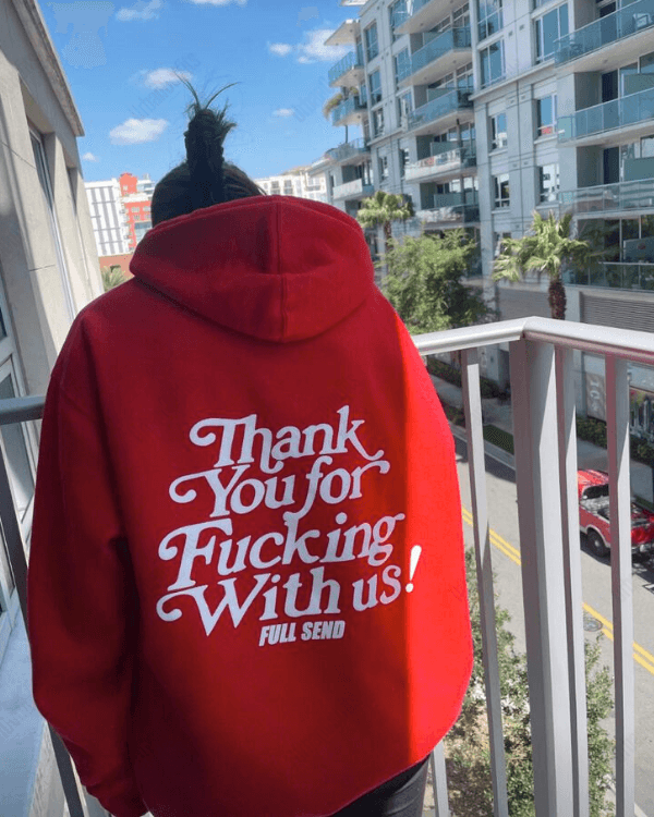 UrbanOutfits Oversized Hoodie Red / Cotton-Fleece / S Thank u - Oversized Hoodie [ Unisex ]