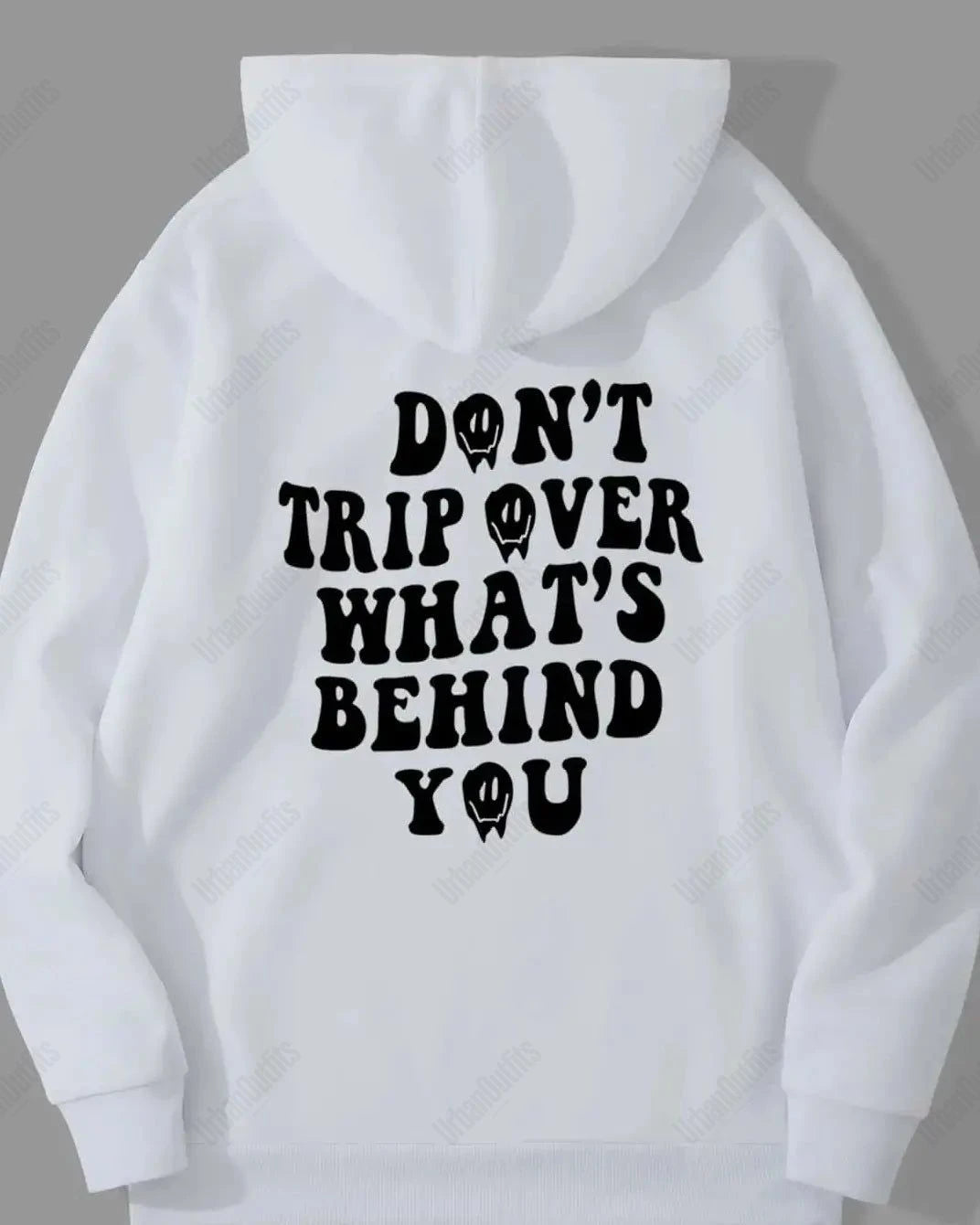 UrbanOutfits Oversized Hoodie White / Cotton-Fleece / S 'Don't trip Over' Unisex Oversized Hoodie