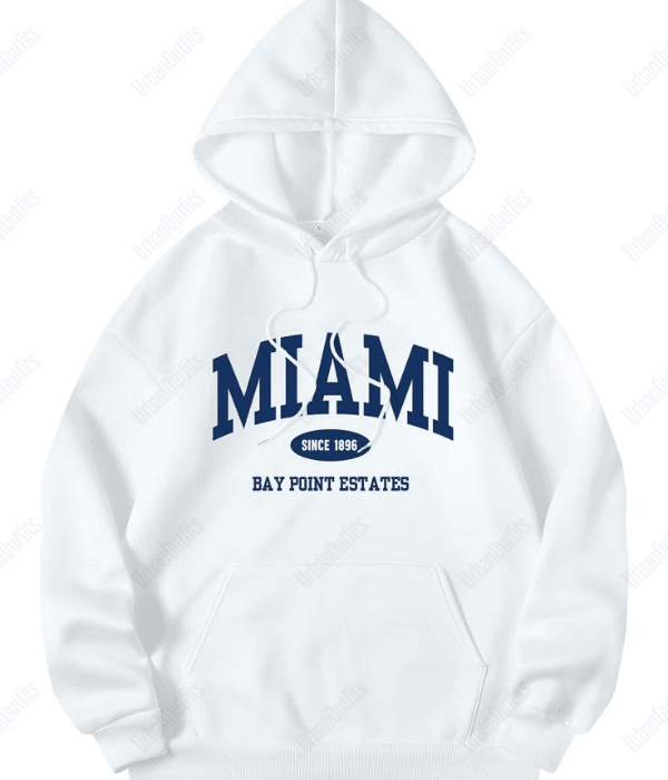 UrbanOutfits Oversized Hoodie White / Cotton-Fleece / S ' Miami ' Oversized Hoodie