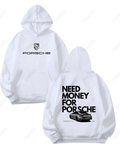 UrbanOutfits Oversized Hoodie White / Cotton-Fleece / S Need money for Porsche - Oversized Hoodie [ Unisex ]