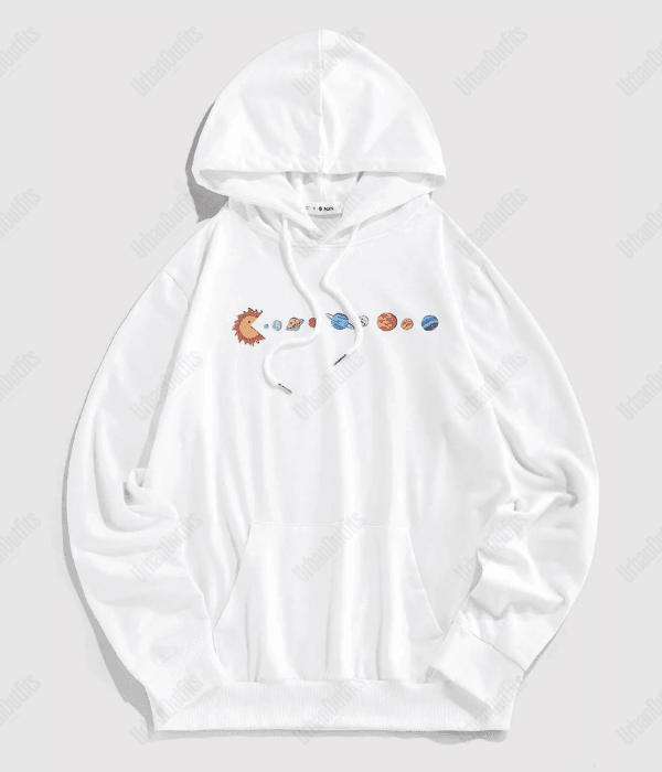 UrbanOutfits Oversized Hoodie White / Cotton-Fleece / S Planets Oversized Hoodie
