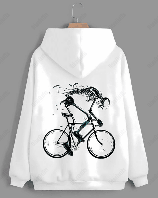 UrbanOutfits Oversized Hoodie White / Cotton-Fleece / S Ride Like Hell -  Oversized Hoodie [ Unisex ]