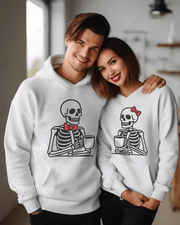 UrbanOutfits Oversized Hoodie White / Cotton-Fleece / S Skull Couples - Oversized Hoodie [ Unisex ]