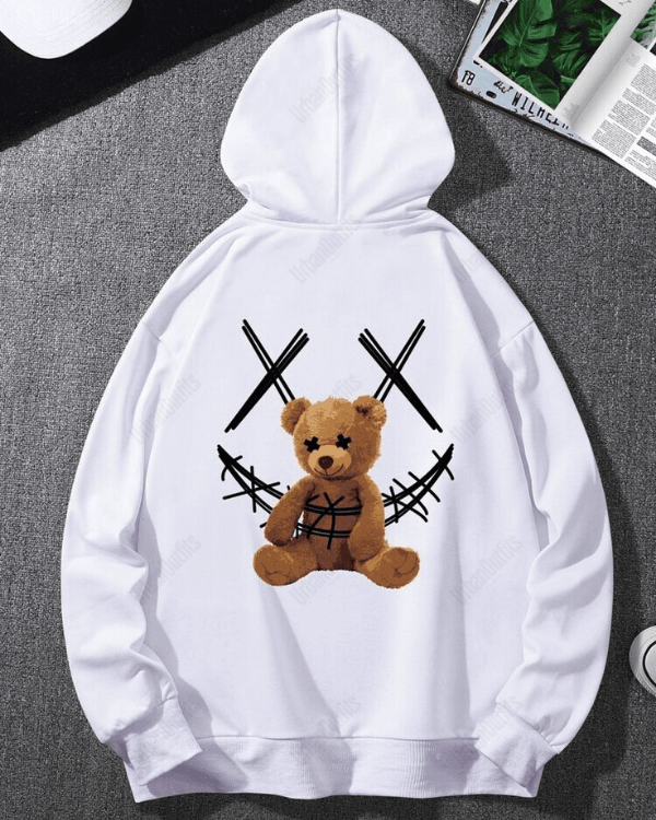 UrbanOutfits Oversized Hoodie White / Cotton-Fleece / S Teddy bear- Oversized Hoodie [ Unisex ]