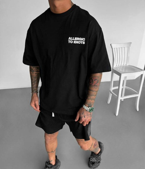 UrbanOutfits Oversized T-shirt ' Allergic to idiots' Oversized T-shirt [ UNISEX ]