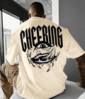 UrbanOutfits Oversized T-shirt Beige / S ' CHEERING ' Men Oversized T-shirt