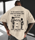 UrbanOutfits Oversized T-shirt Beige / S ' FIGHT TOGETHER ' Men Oversized T-shirt
