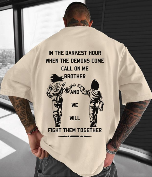 UrbanOutfits Oversized T-shirt Beige / S ' FIGHT TOGETHER ' Men Oversized T-shirt