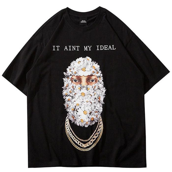 UrbanOutfits Oversized T-shirt Black / Cotton / S 'IT AINT MY IDEAL' Oversized T-Shirt