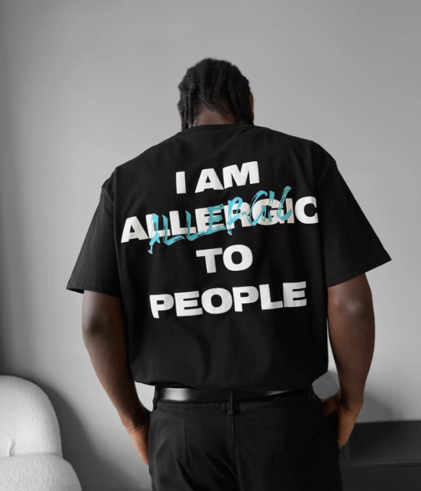 UrbanOutfits Oversized T-shirt Black / S ' Allergic To People ' Oversized T-shirt [ Unisex ]