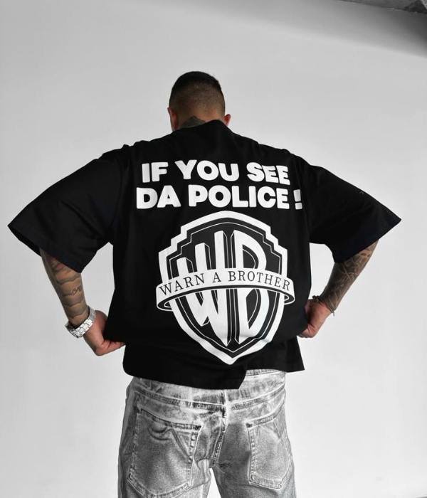 UrbanOutfits Oversized T-shirt Black / S ' DA POLICE ! ' Oversized T-shirt [ Unisex ]